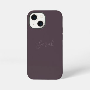Budget Dusty Plum with Name iPhone 13 Mini Case