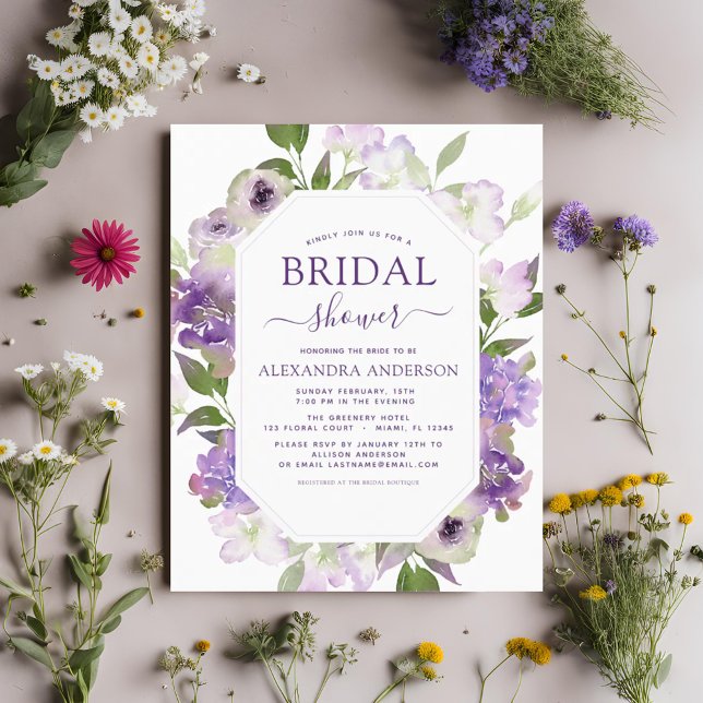 Budget Dusty Purple Floral Greenery Bridal Shower (Creator Uploaded)