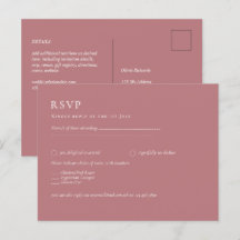 BUDGET Dusty Rose Monochrome RSVP Simple Plain