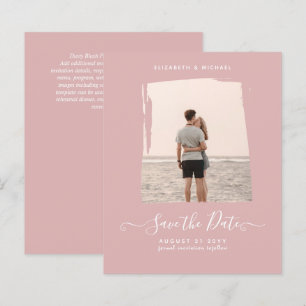 BUDGET Dusty Rose PHOTO Save The Date Monochrome