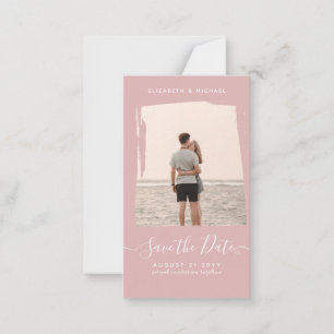 BUDGET Dusty Rose PHOTO Save The Date Monochrome Card