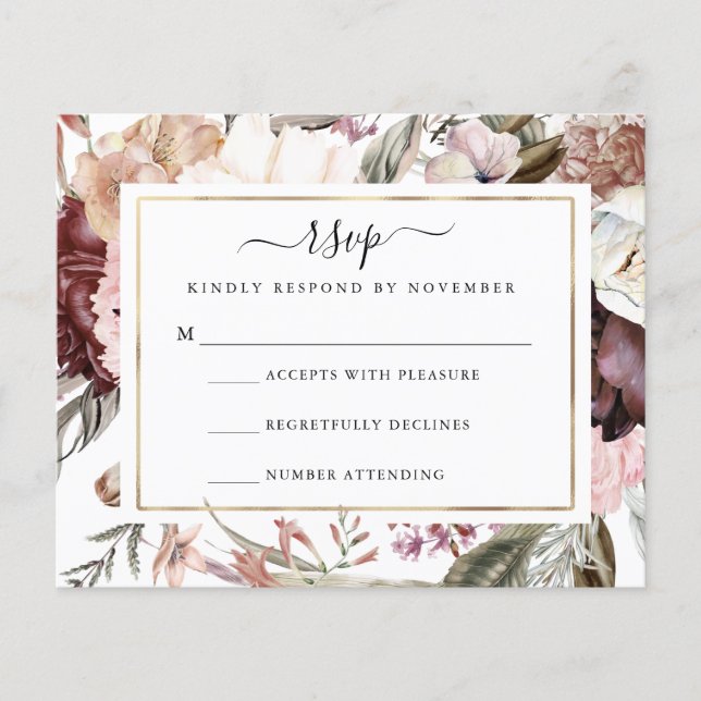 Budget Dusty Rose RSVP Flyer (Front)