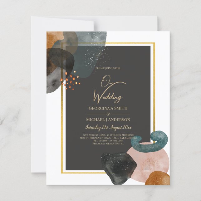 BUDGET Earth Tones Abstract Wedding  (Front)