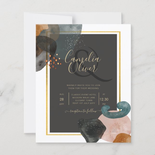 BUDGET Earth Tones Abstract Wedding  (Front)