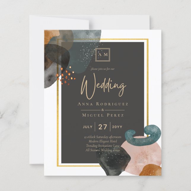 BUDGET Earth Tones Abstract Wedding  (Front)