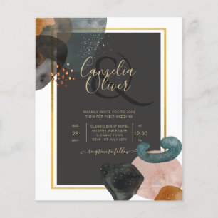 BUDGET Earth Tones Abstract Wedding  Flyer