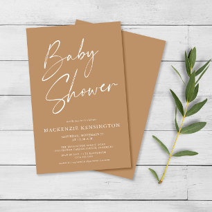 Budget Earth Tones Minimalist Baby Shower FLYER