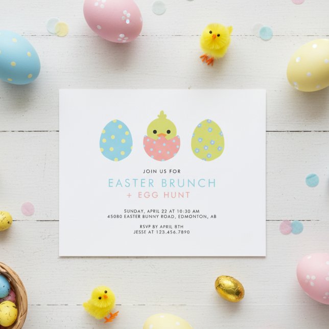 Budget Easter Brunch Egg Hunt Cute Invitation (Creator Uploaded)