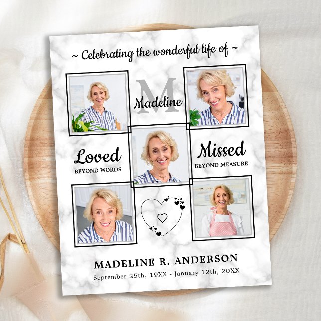 Budget Elegant 5 Photo Funeral Celebration Of Life (Creator Uploaded)