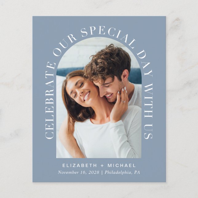 Budget Elegant Arch Photo Wedding Invitation (Front)