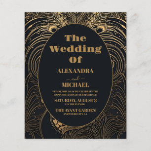 Budget Elegant Art Deco Peacocks Wedding