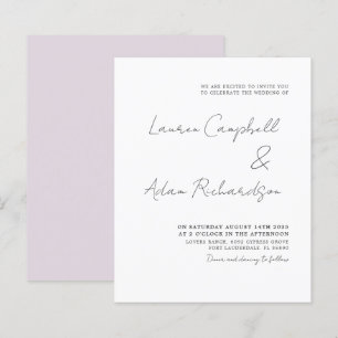 Budget Elegant Black and White Wedding Invitation