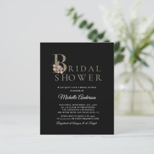 Budget Elegant Black Modern Bridal Shower Flyer