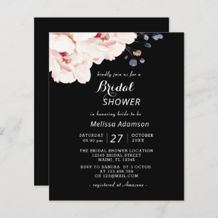 Budget Elegant Black, Pink Floral Bridal Shower 