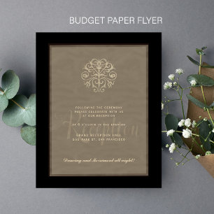 Budget elegant black wedding reception invitation flyer