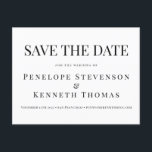 Budget Elegant Black White Save The Date Postcard<br><div class="desc">Budget Classic Elegant Black and White Typography Wedding Save the Date Postcard</div>