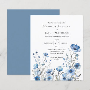 BUDGET Elegant Bohemian Dusty Blue Floral Wedding