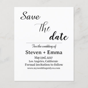 Budget elegant Boho Wedding Save the Date Flyer