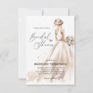 BUDGET Elegant Bride Wedding Gown Bridal Shower Card