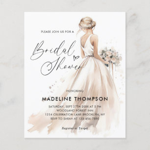 BUDGET Elegant Bride Wedding Gown Bridal Shower Flyer