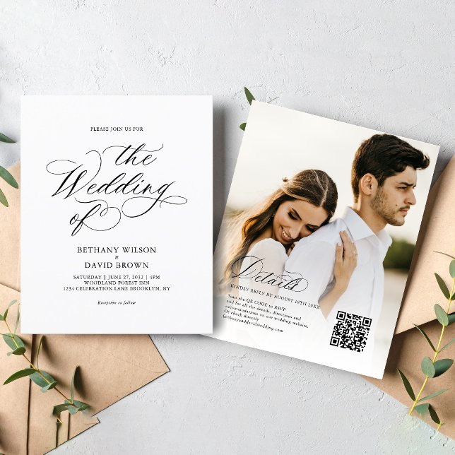 BUDGET Elegant Calligraphy Photo QR Code Wedding (Creator Uploaded)