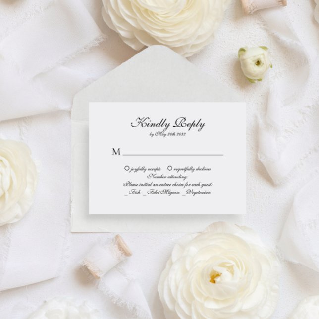 Budget Elegant Classic Script Monogram Wedding Enclosure Card (Creator Uploaded)