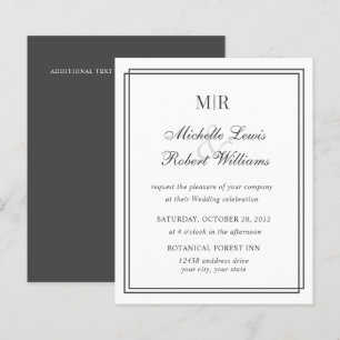 BUDGET Elegant Double Border Monogram Wedding