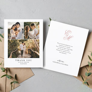 BUDGET Elegant Dusty Pink Monogram Photo Wedding