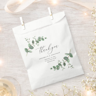 Budget elegant eucalyptus botanical wedding party  favour bag