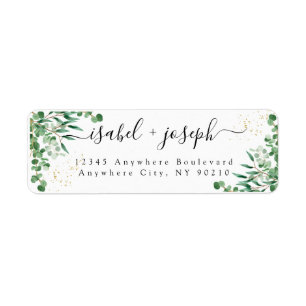 Budget Elegant Eucalyptus Leaves Return Address Label