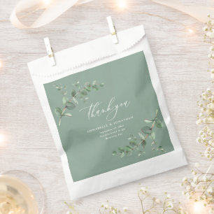 Budget elegant eucalyptus sage green wedding party favour bag