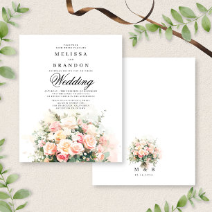 BUDGET Elegant Floral Bouquet Monogram Wedding