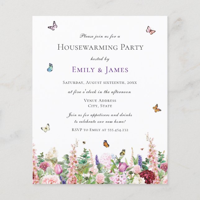 Budget Elegant Floral Housewarming Party (Front)