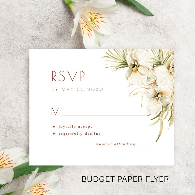 Budget elegant floral pampas wedding RSVP Flyer (Creator Uploaded)