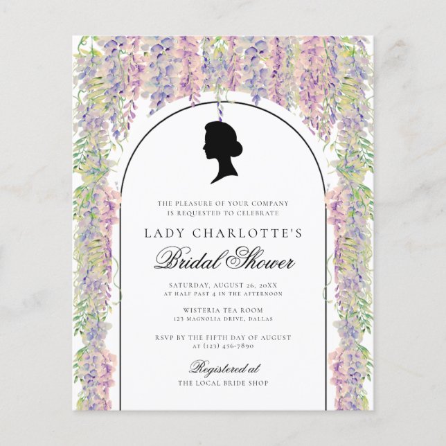 Budget Elegant Floral Victorian Bridal Shower (Front)