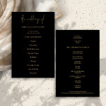 Budget Elegant Gold Black Wedding Program<br><div class="desc">Budget Elegant Gold Black Wedding Program. Size 5.5” x 8.5” at a budget price, An elegant typographical design in gold and black for your wedding programs. The main header is in a stylish set script and the rest of the text you can easily personalise. You can change the text and...</div>