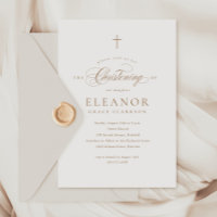Budget Elegant Gold Cross Calligraphy Christening