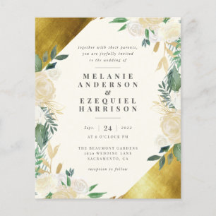 Budget Elegant Gold Geometric Floral Wedding