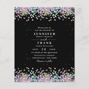 Budget Elegant Holographic Glitter Black Wedding