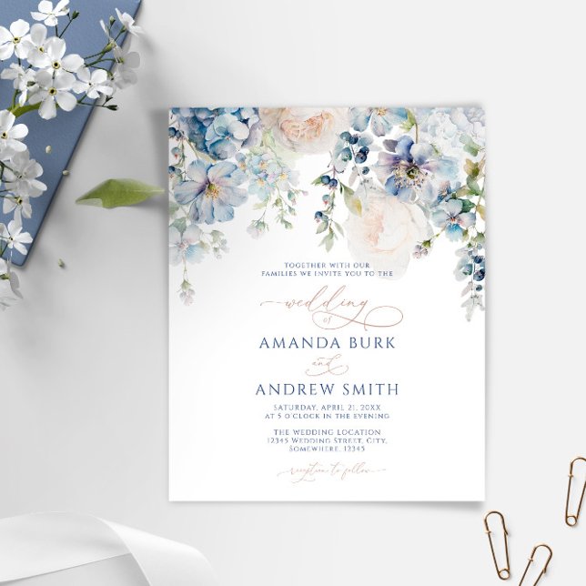 Budget Elegant Hydrangea & Rose Wedding Invitation (Creator Uploaded)