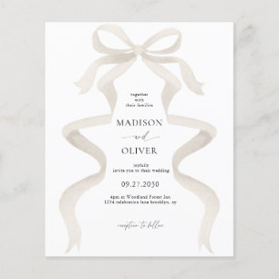 BUDGET Elegant Ivory Beige Bow Monogram Wedding
