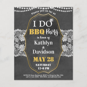 BUDGET Elegant Lace I DO Engagement Invitation