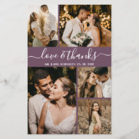 Budget Elegant Mauve Photo Wedding Thank You Flyer