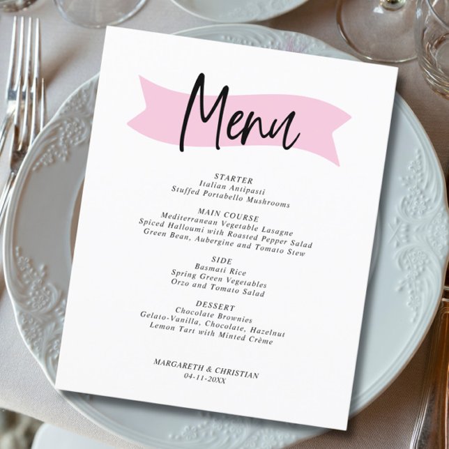 Budget Elegant Minimalist Wedding Menu (Creator Uploaded)