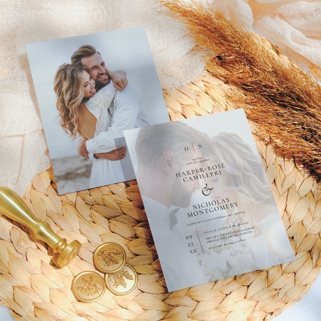 Budget Elegant Monogram Calligraphy Photo Wedding (Creator Uploaded)