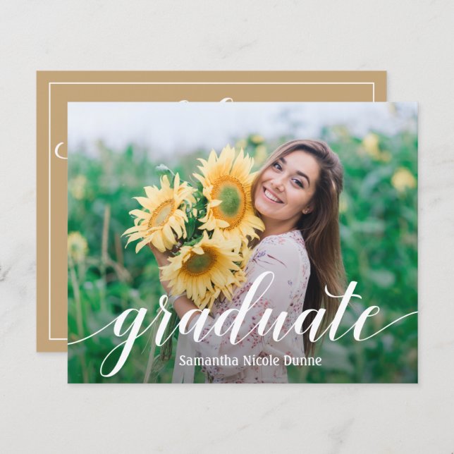 Budget Elegant Photo Graduate Invitations (Front/Back)