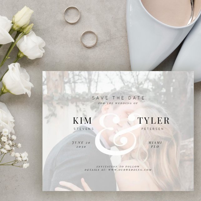 Budget elegant photo modern wedding save the date flyer (Creator Uploaded)