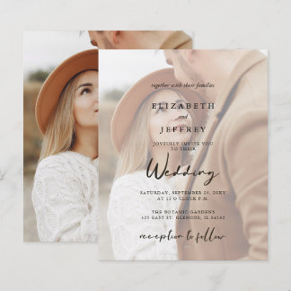 Budget Elegant Photo Overlay Wedding Invitation