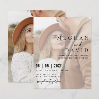 Budget Elegant Photo Overlay Wedding Invitation