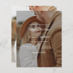 Budget Elegant Photo Overlay Wedding Invitation